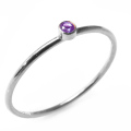 アメジスト シルバーリング 指輪 天然石 ＜2月誕生石＞2mm ラウンド ベゼル「SV925」1個