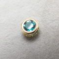 ブルーアパタイト ベゼル シルバー チャーム ペンダントトップ 天然石（ラウンド4mm）14KGF ゴールドフィルド（1個）
