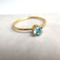 14kgfリング（指輪）CZキュービックジルコニア4mmAAA（アクアマリン＜3月誕生石＞）（ラウンド）（サイズ目安：10号～11号）「ゴールドフィルド」（1個）