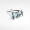 アクアマリン ピアス シルバー SV925 天然石＜3月誕生石＞ 4mm カボション（1ペア）
