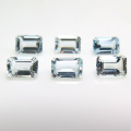 アクアマリン（非加熱・ブラジル産）レクタングル オクタゴンカット 天然石ルース 【7×5mm】ファセットカット（1個）