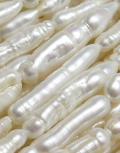スティック 真珠 パール 淡水 バロック 棒 （ホワイト系） 15～28mm×3～6mm（1連）