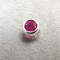 シルバー925/天然石ルビー＜7月誕生石＞・ビルマ産（3mm）ベゼル「sv925」（1個）