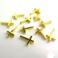 クロスチャーム アクセサリーパーツ（真鍮ブラス・ゴールドカラー）13mm×8mm （10個）