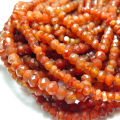 カーネリアン 天然石ビーズ ラウンデル・ボタンカット 4～5mm 約32センチ 1連