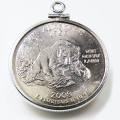アラスカ州コインペンダント アメリカ 25セント クォーター  バチカン付 シルバーSV925