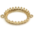 コネクター オーバル 石枠 空枠 クラウン（18×13mm）真鍮ブラス・カラーゴールドカラー 4個
