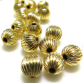 14kgfビーズ コルゲート ラウンド 2.5mm ゴールドフィルド（15個）