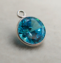 SV925シルバーチャーム/CZキュービックジルコニア（ラウンド6mm）（ブルー）（1個）