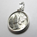 コインペンダント・マーキュリー/ダイム（10セント）バチカン付「シルバーSV925」