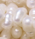 淡水パール 淡水真珠 エッグ ドロップ ビーズ（ホワイト系）5～6mm （1連）