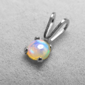 エチオピアンオパール カボションペンダント天然石＜10月誕生石＞4mm シルバーSV925（1個）
