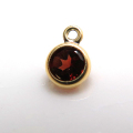 14kgfチャーム（カン付）/天然石チャームガーネット（モザンビーク）（ラウンド4mm）「ゴールドフィルド」（1個）