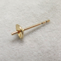 直結ピアスポスト・突き刺しタイプ（芯立・皿付）【4mm】（ストッパー溝2）「14kgf（ゴールドフィルド）」（3ペア）