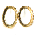 ピアス 空枠 石枠 オーバル クラウン（ベゼル/カボション）14×10mm（真鍮ブラス・ゴールドカラー）1ペア