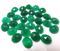 天然石ルース（裸石）グリーンオニキス/ローズカット（オーバル）【6×4mm】（15個）