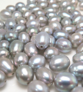 淡水パール真珠（シルバーグレー系）片穴パール（エッグ6～7mm）（20個）