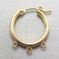 3リングフープピアス（チューブ）19mm「14kgf（ゴールドフィルド）」（1個）