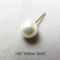 貝パールピアス（国産貝ミガキパール）/ラウンド6mm/14K（14金イエローゴールド）（5ペア）