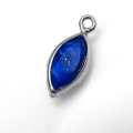ラピスラズリチャーム  天然石ペンダントチャーム（マーキス8×4mm）シルバーSV925（1個）