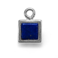 ラピスラズリチャーム シルバーSV925 （スクエア4mm）ベゼル（1個）