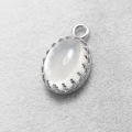 ムーンストーン ペンダント チャーム＜6月誕生石＞ベゼルセッティング/カボション（オーバル・10×8mm）（真鍮ブラス・シルバーカラー）（1個）