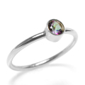 ミスティックトパーズ 指輪 SV925 シルバーリング 天然石 ベゼル ラウンド 4mm 1個