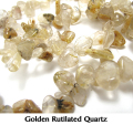 天然石ビーズ・ルチルクオーツ（ゴールドデンルチル）/ナゲット（1連）
