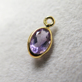 ゴールドフィルド・チャーム/天然石チャームアメジスト（ブラジル）＜2月誕生石＞（オーバル6×4mm）ベゼル「14kgf」（1個）