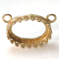 ネックレス コネクター オーバル 石枠 空枠 クラウン（14×10mm）真鍮ブラス・カラーゴールドカラー 5個