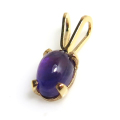 14kgfペンダントトップ 天然石アメジスト カボションオーバル6×4mm「ゴールドフィルド」（1個）