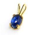 14kgfペンダントトップ 天然石カイヤナイト カボションオーバル6×4mm「ゴールドフィルド」（1個）