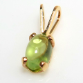 14kgfペンダントトップ 天然石ペリドット カボションオーバル6×4mm「ゴールドフィルド」（1個）