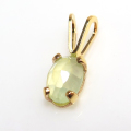 14kgfペンダントトップ 天然石プレナイト ローズカットオーバル6×4mm「ゴールドフィルド」（1個）
