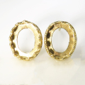 ピアス 空枠 石枠 オーバル クラウン（ベゼル/カボション）8×6mm（真鍮ブラス・ゴールドカラー）1ペア