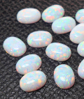 合成オパール 人工 ルース（裸石）オーバル【6×4mm】カボションカット（5個）