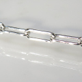 ペーパークリップチェーン シルバー オーバルフラット 平長アズキ 6.5×2.5mm（10センチ）SV925（1本）