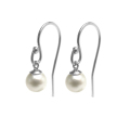 淡水パール真珠ピアス（フレンチフックピアス・ボールエンド）/ラウンド～セミラウンド（ホワイト系）5mm シルバーSV925 （1ペア）
