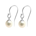 淡水パール真珠ピアス（フレンチフックピアス・ボールエンド）/ラウンド～セミラウンド（ホワイト系）6mm シルバーSV925 （1ペア）