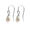 パールピアス 淡水真珠 （フレンチフックピアス・ボールエンド）エッグ（ライス）（ホワイト系）6～7mm シルバーSV925（1ペア）