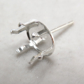 sv925シルバーピアス空枠・6本爪ポストピアス（オーバル8×6mm）（5ペア）