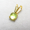 カボションペンダント（天然石ペリドット＜8月誕生石＞4mm）「14kgf」（ゴールドフィルド）（1個）