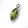 ペリドット ペンダント チャーム 天然石（マーキス8×4mm）ベゼル シルバー SV925（1個）