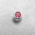 ピンクトパーズ シルバーチャーム ペンダント 天然石 ＜11月誕生石＞ラウンド3mm ベゼル「SV925」（1個）