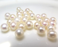 淡水パール真珠（ホワイト系）/穴無パール（ラウンド～セミラウンド5.5～6mm）（5個）