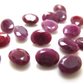 天然石ルース（裸石）・ルビー（インド産）/オーバル【6×4mm】ファセットカット（4個）