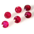 ルビー ルース 天然石 モザンビーク産 加熱 ラウンド【1.8mm】ファセットカット（6個）