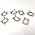 シルバー925空枠 カボション4本爪（オーバル6×4mm） SV925 （10個）