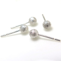 丸玉ピアス ボール 4mm スターダスト シルバーパーツ（sv925） 3ペア
