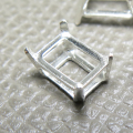 シルバー 925 石座・石枠・空枠 金具 パーツ オクタゴン エメラルドカット 7×5mm 4本爪（5個）